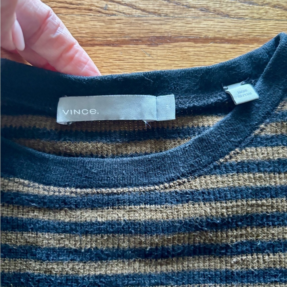 Vince Striped Sweater - Pima Cotton - Medium - Picture 4 of 8